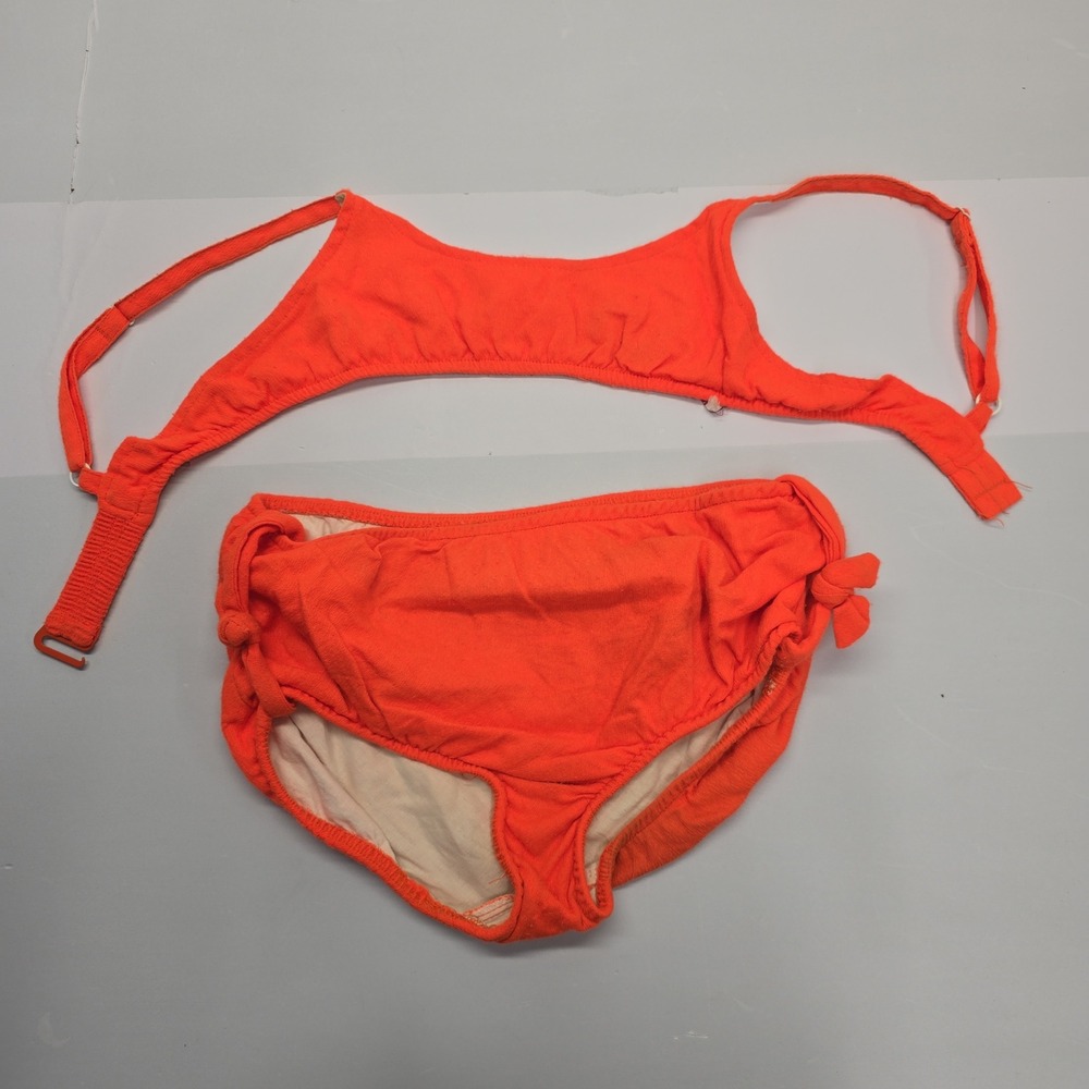 Little Miss Dune Deck Vintage Kids‎ Neon Orange Bikini Two Piece Swimsuit